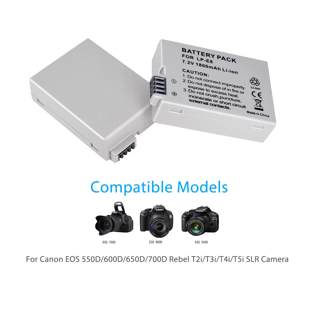 4 шт. пало LP E8 LPE8 Камера Батарея + ЖК дисплей USB Dual Зарядное устройство для цифровой