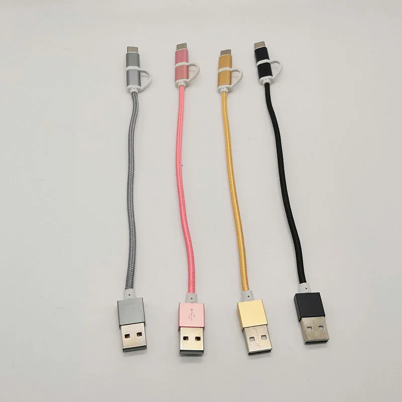 25 см micro usb type c короткий кабель для быстрой зарядки 2 в 1 для huawei p20 lite mate 10 20 p y9 p smart y6 y7 nova 3i шнур