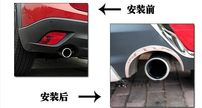 

S.Steel Rear bumper Exhaust tip molding trim Chrome FOR Mazda CX5 CX-5 2013 2014