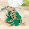 Cute Green Frog Leaves New Crystal Charm Purse Handbag Car Key Keyring Keychain Party Wedding Birthday Gift ► Photo 1/4