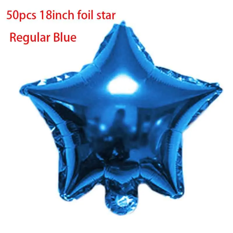 50pcs Aluminum film metal star helium balloon Foil Ballons Wedding Baby shower Birthday Party Decoration Baloons S7XZ - Цвет: Blue stars