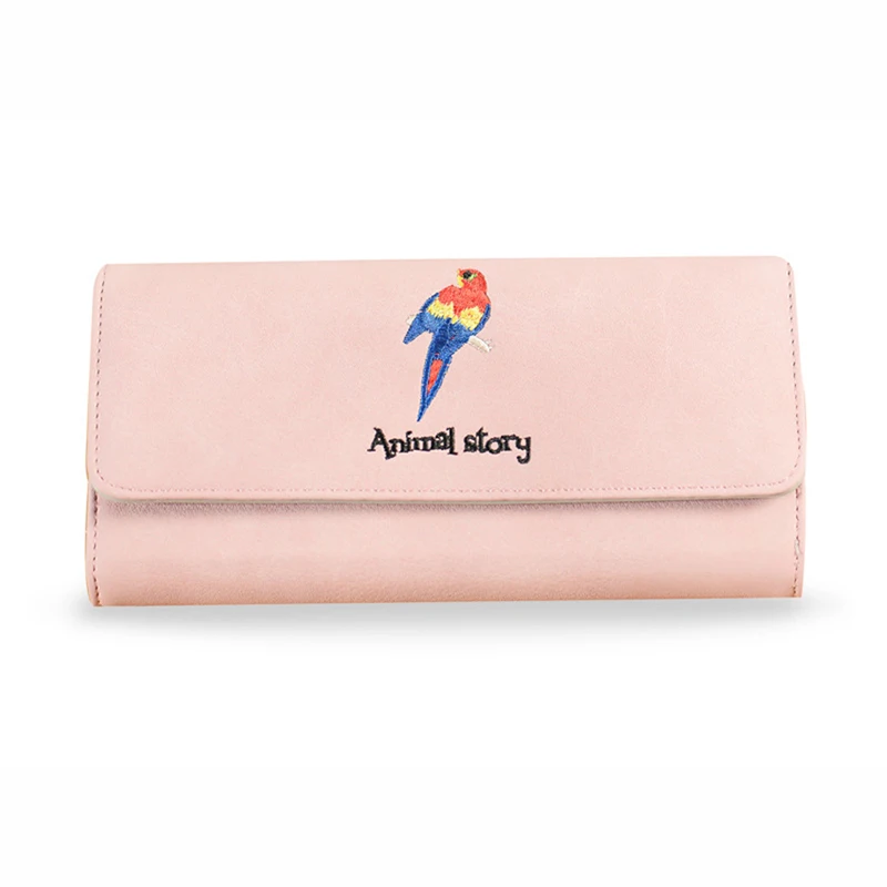 

Fashion Women Wallets Carteira Lady Purse Long Hasp Wallet PU Leather Card Holders Clutch Money Bag Phone handbag Parrot pattern