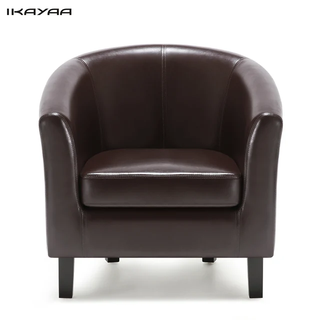 Ikayaa Us Fr Stock Chair Pu Leather Barrel Tub Armchair Accent Ikayaa Us Fr Stock Chair Pu Leather Barrel Tub Armchair Accent Club Single Sofa