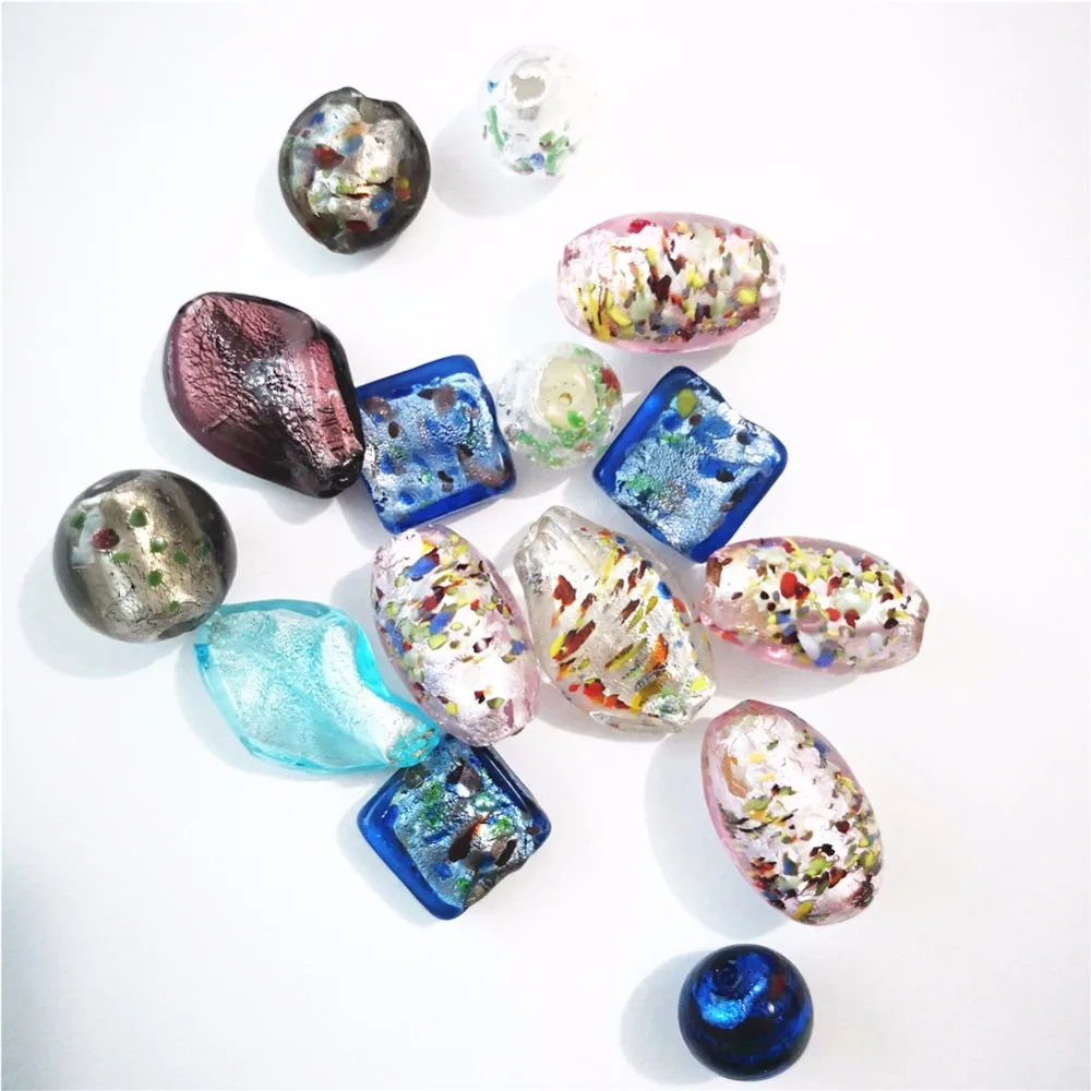 

Inventory handling 100 pieces glass foil beads lampwork beads stocklots