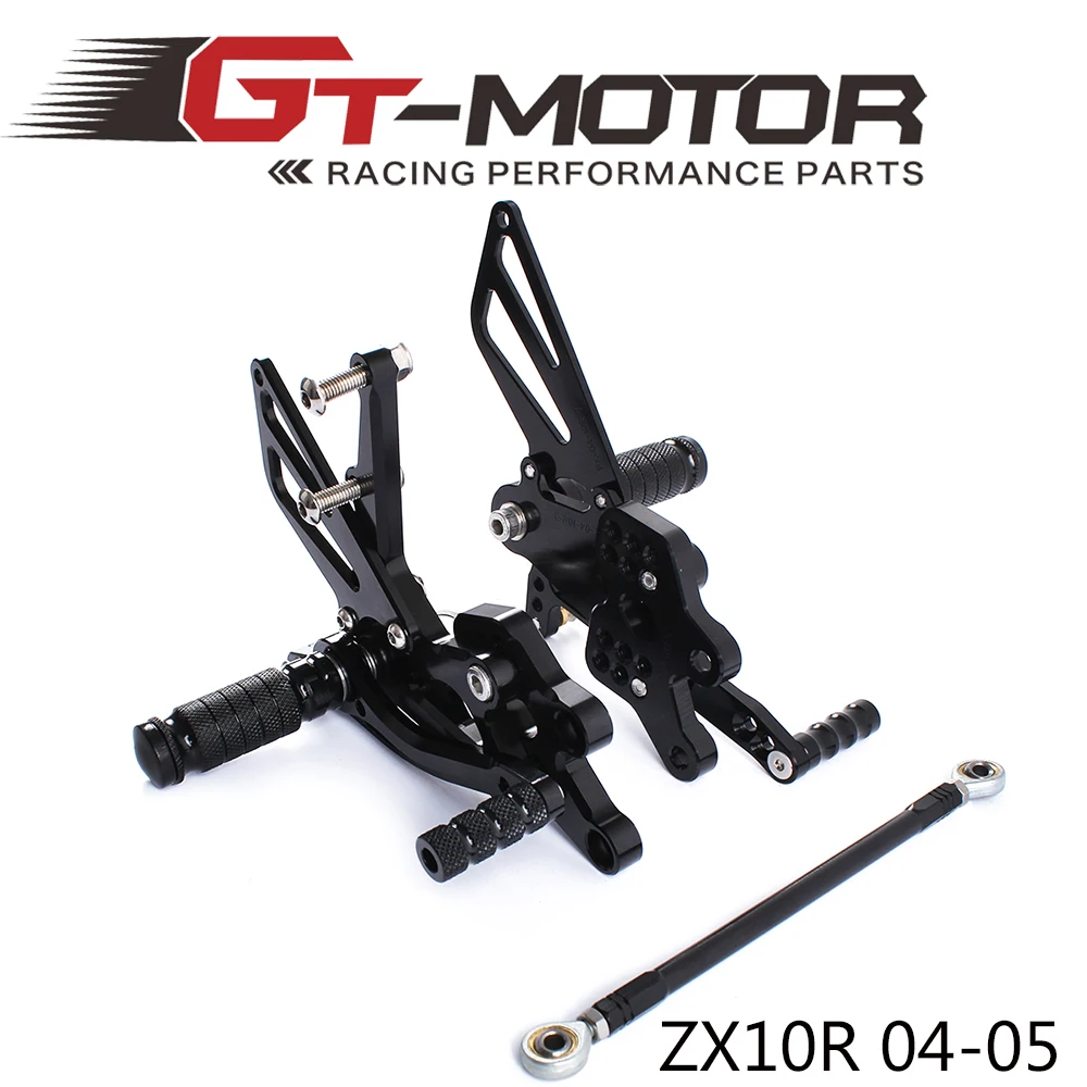 

GT Motor - Full CNC Aluminum Motorcycle Adjustable Rearsets Rear Sets Foot Pegs For KAWASAKI ZX10R ZX-10R 2004-2005