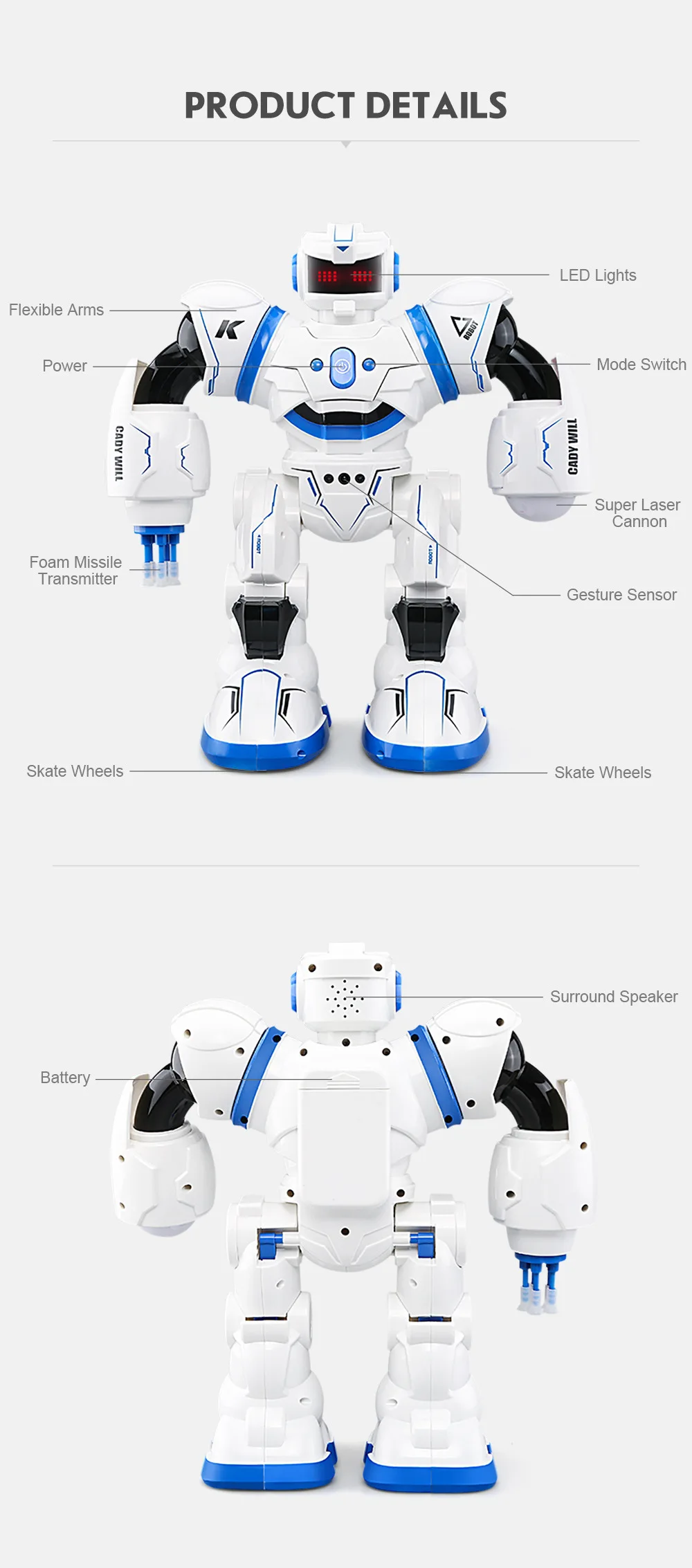 JJRIC R3 робот с пультом дистанционного управления AI робот игрушка петь и танцевать стрельба лазерный прицел, распознавание жестов, Рождественские подарки по DHL