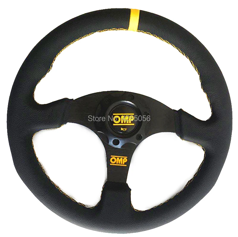 

high quality 13" (330mm) For OMP Racing Steering Wheel leather game flat Steering Wheel