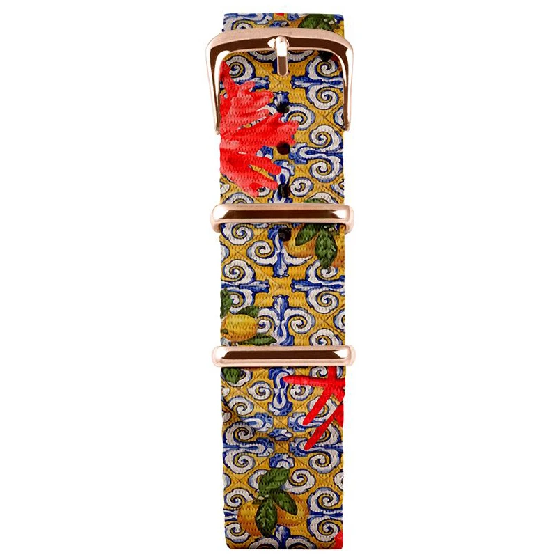 

Lemons and Coral Image Pattern Colorful Watch Strap 18mm 20mm 22mm #28