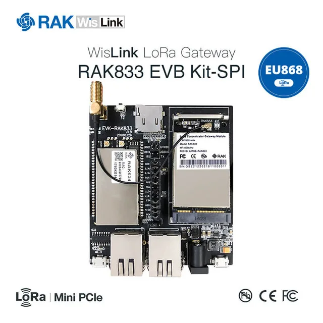 Mini PCIe LoRa шлюз SX1301 концентратор модуль маршрутизатора RAK634 MT7628 Беспроводной модуль AP RAK833 набор EVB, Поддержка SPI и USB Q141 - Цвет: SPI-EU868kit