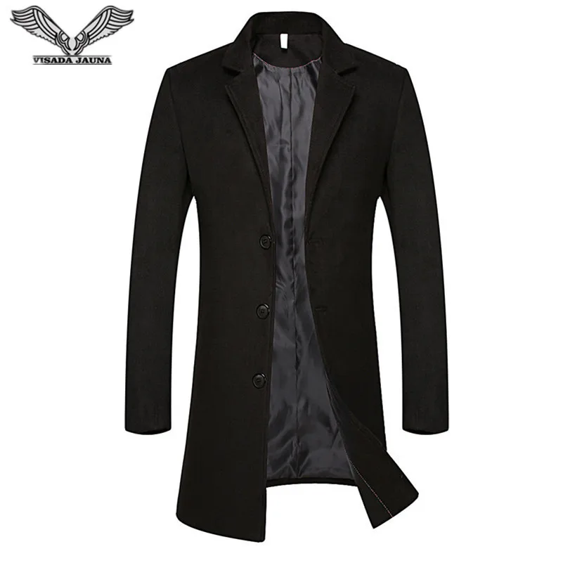 VISADA JAUNA 2017 New Woolen Coat Autumn And Winter Young Mens Slim Fit Coat Casual Korean Coat Big Size Business Jacket N8801 VISADA JAUNA 2017 New Woolen Coat Autumn And Winter Young Mens Slim Fit Coat Casual Korean Coat Big Size Business Jacket N8801