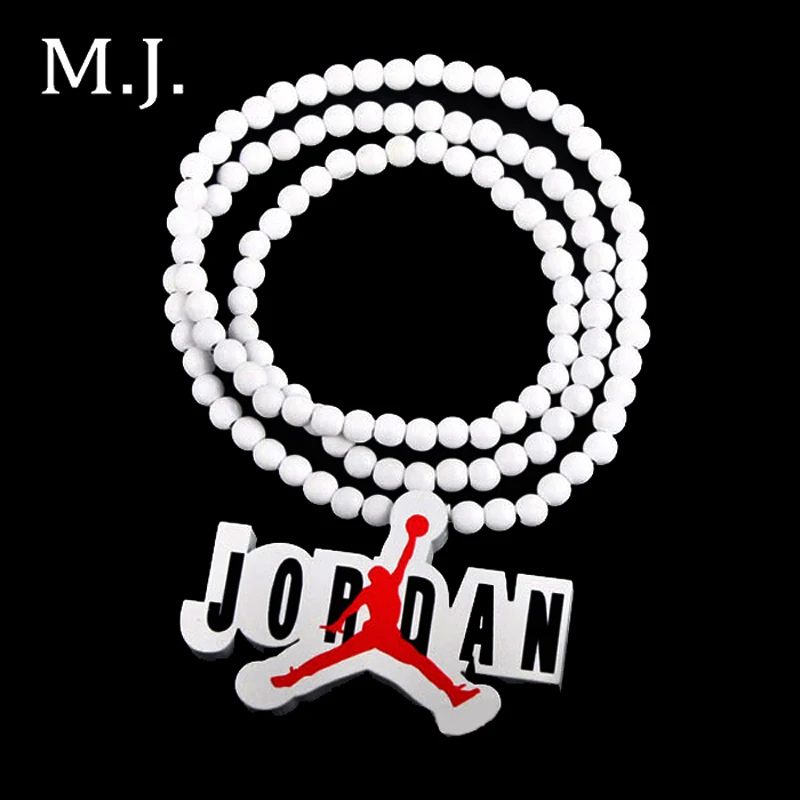 

Luxury Brand Good Wood Hip Hop Necklace Boy Fashion Style Men Beads Chain Basketball Fans Pendants Necklaces Jewellery Wholesale