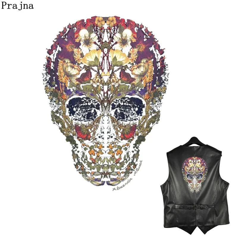 

Prajna Skull Iron On Transfer Flower Ghostbusters Heat Patch Iron Stickers On Clothes Stalker Motorcycle Patches For Man Jacket