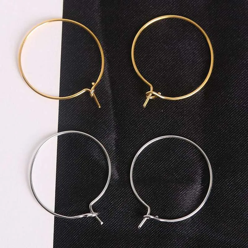 

10pcs/lot Fashion Earring Hooks 20mm 24mm 30mm 40mm Gold Rhodium Color Copper Big Loop Ear Wire Hooks DIY Jewelry Making Charms