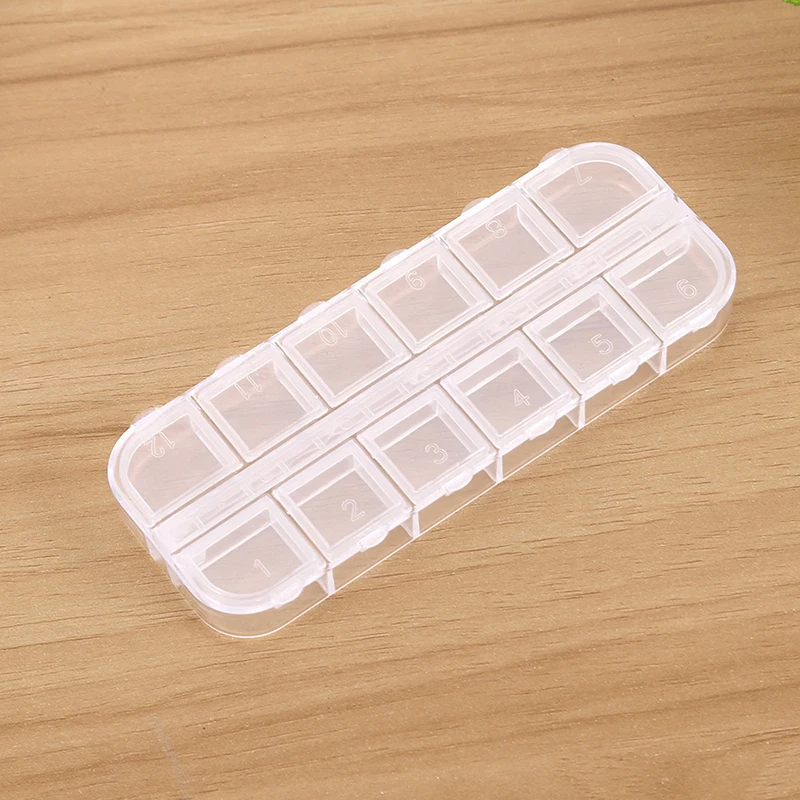 

OUYIJIA 12 Slots Transparent Plastic Storage Box DIY Diamond Painting Jewelry Accessories Tools Cross Stitch Box Gift