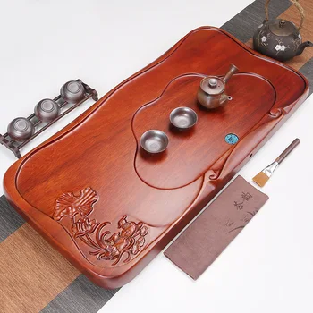 

Boutique Rosewood tea tray Chinese Kung Fu Tea Tray Solid Wood Carving Gongfu Tea Set Home Living Room tea table