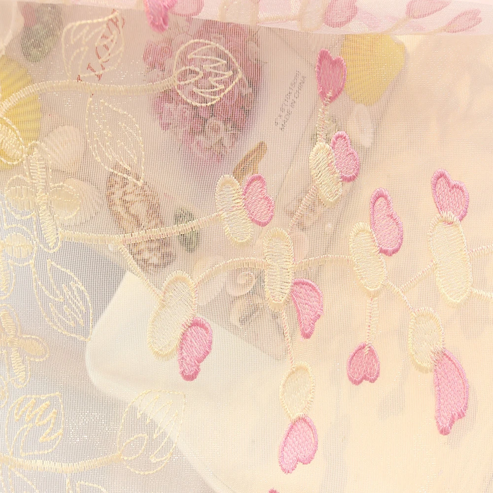 Розовые европейские роскошные вышитые затемненные занавески для спальни Цветочные тюлевые занавески для гостиной Оконные Занавески