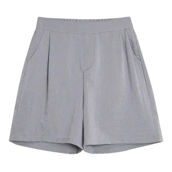 

Ice Slik Casual Shorts 2019 Summer New High Waist Cool Shorts Thin Wide Leg Short Pants Elastic waist Shorts