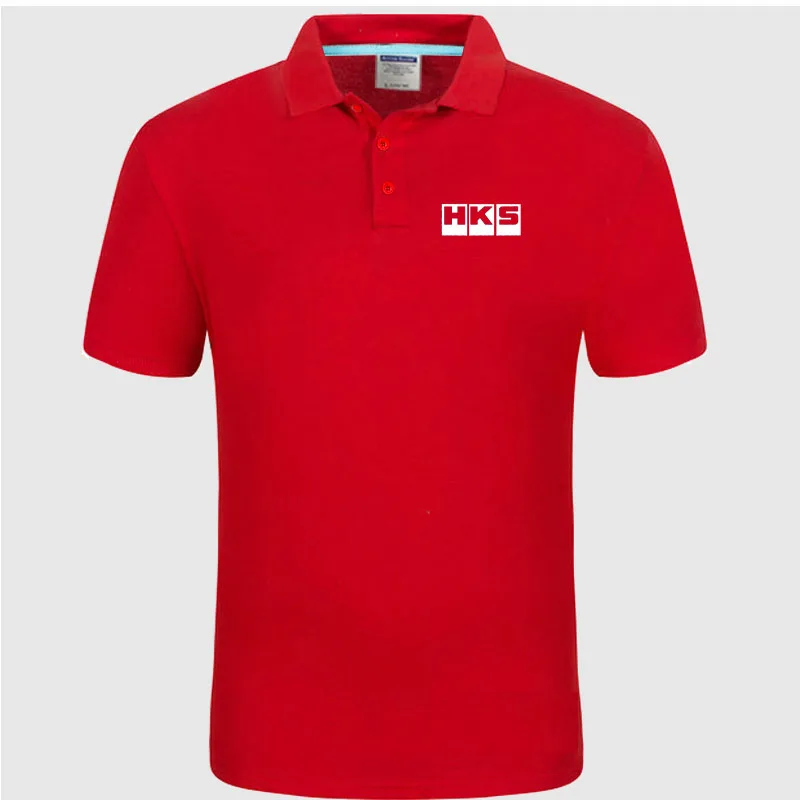 

HKS logo Polo Shirt Men summer Short Sleeve Polo Shirt Cotton spring Casual Men's Polos