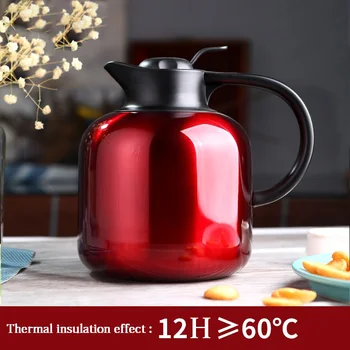 

1.8L Home Office Cafe Thermos Vacuum Flask Insulated Hot Water Tea Coffee Pot 304 Stainless Steel Thermal Jug Pitcher Kettle Red