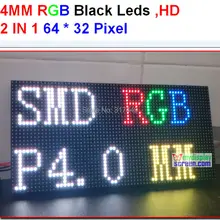 DIY P4 smd светодиодный модуль, высокое разрешение, высокая четкость, черные светодиоды, 1/16 сканирования, 256x128 мм, 64x32 пикселей Крытый rgb светодиодный дисплей Панель