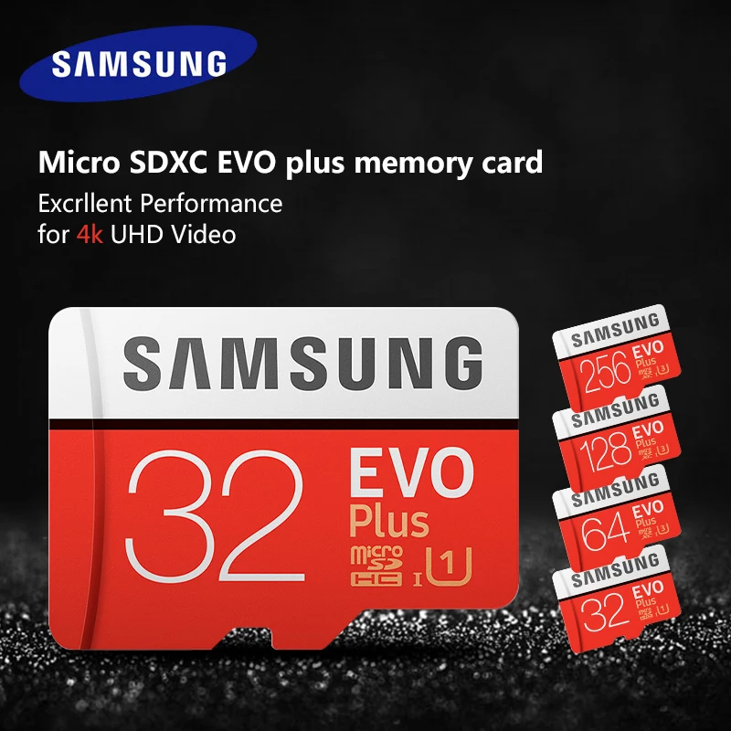 Карта памяти SAMSUNG EVO plus Micro SD 64 ГБ 32 ГБ, карта памяти 128 ГБ, карта памяти класса 10, карта microsd 256 ГБ для go pro/смартфонов