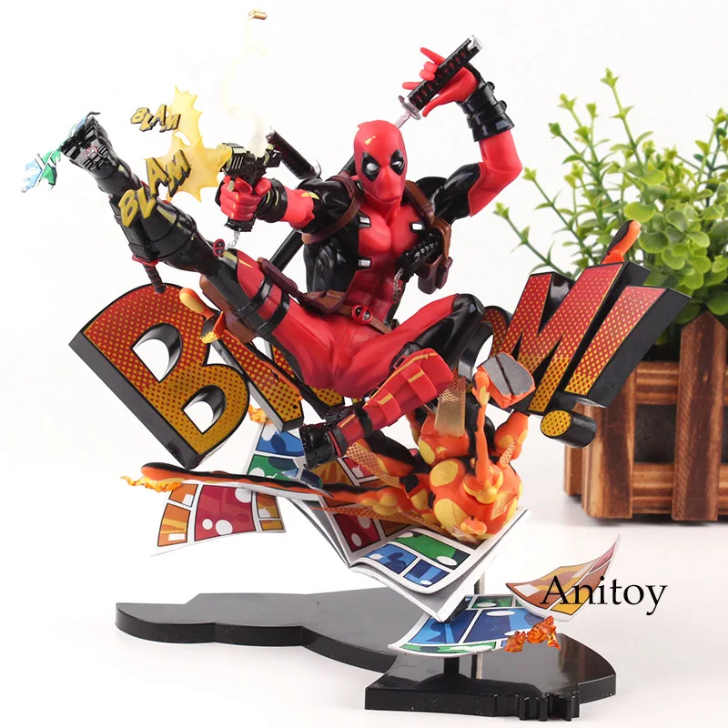 

Marvel Action Figures Marvel Universe BLAM! Deadpool Figure Toys Deadpool Breaking the Fourth Wall Statue Figurine 20cm