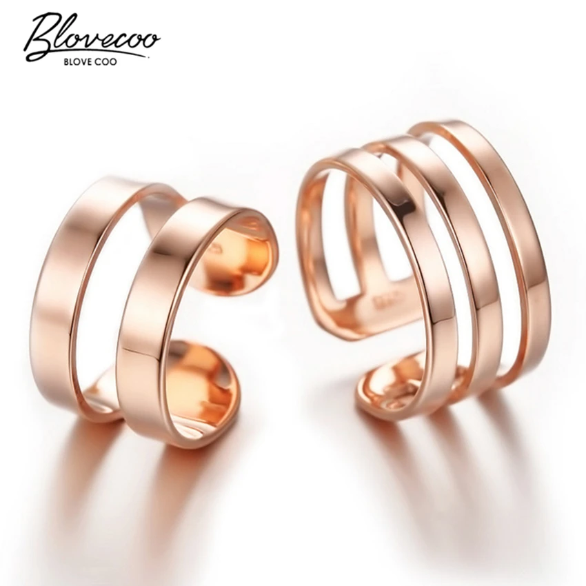 

Gold silver silver couple rings hollow ring opening wedding gifts high quality fashion brand jewelry One pair price