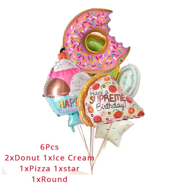 1 Pieces Joyeux Anniversaire Ballon Burger Sucette Pizza Ballons Fete D Anniversaire Decoration Enfants Cadeau Helium Globos Bebe Douche Ballon Aliexpress