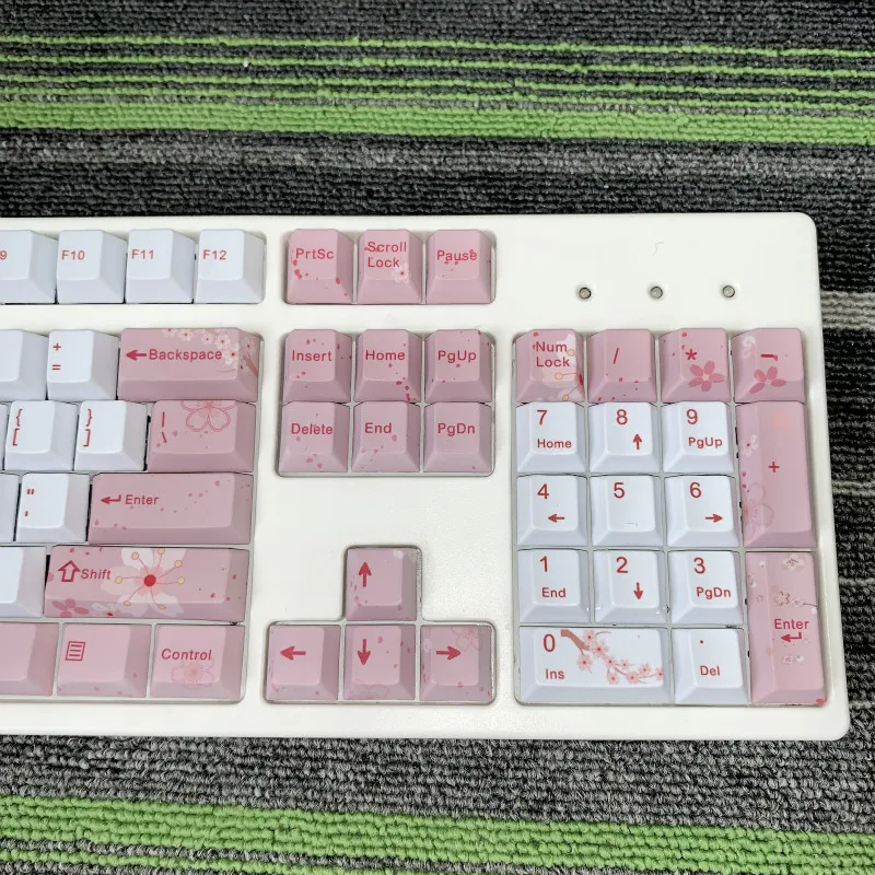 Cherry Blossom Keycaps полный набор механических клавишных колпачков PBT 5 для сублимации лица Keycap для всех Sakura Keycap Set