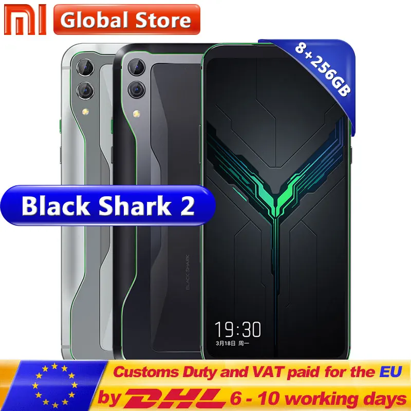 

Black Shark 2 8GB RAM 256GB ROM Xiaomi Game Mobile phone Snapdragon 855 Octa Core Gaming Phone 48+12MPCamera 4000mAh 19.5:9
