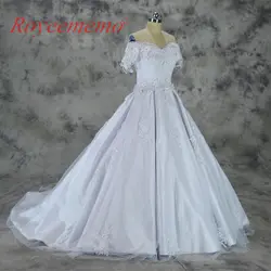 Vestido de Noiva с коротким рукавом бальный наряд свадебное кружевное платье ручной работы цветок нарядное платье изготовление под заказ Оптовая
