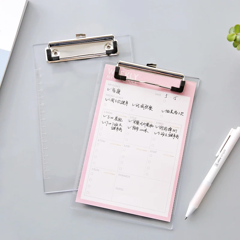 MIRUI A5 Transparent Writing Pad Folder board test paper Document clipboard plastic File Folders School office stationery Supply writing clipboard,transparent clipboard