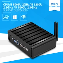Мини-ПК Core i7 i5 5500U 5200U 5005U i3 Двухъядерный Мини Настольный Компьютер Windows10 Dual LAN Dual COM WIFI