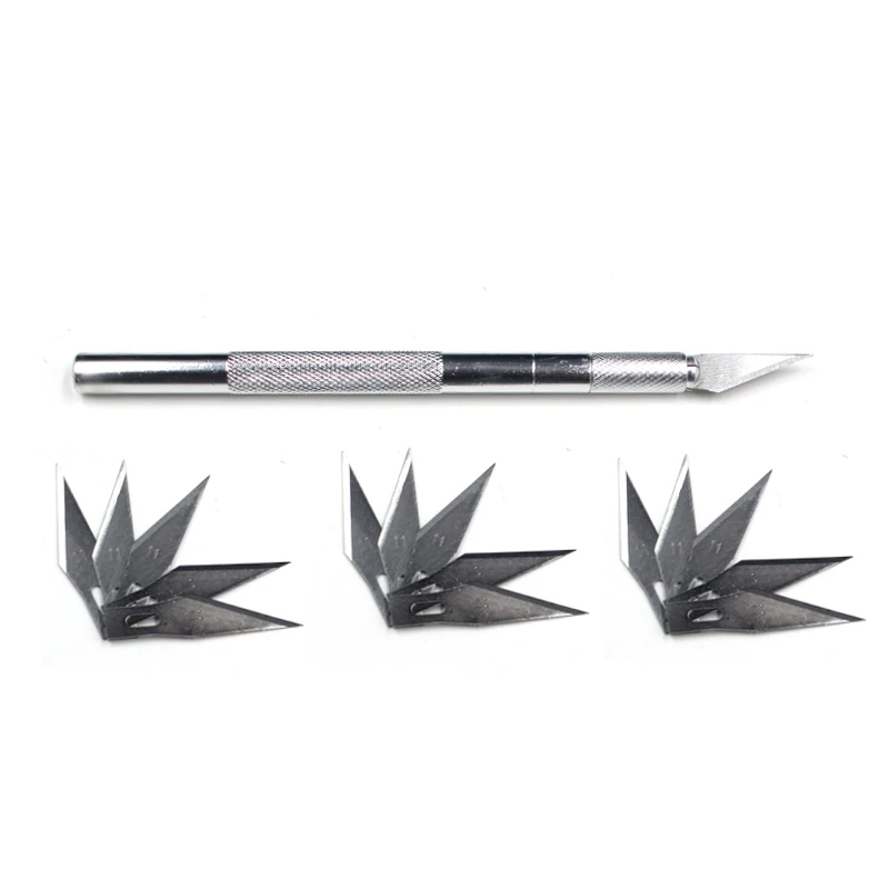 

Wl-9309 Metal Handle Hobby Knife/cutter knife / craft knife / pen cutter+ 15pcs Blade Knives set for PCB Phone Repair DIY tool