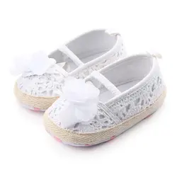 Обувь для маленьких девочек Лето полые вязать на мягкой подошве для ходьбы Балетные костюмы Обувь
