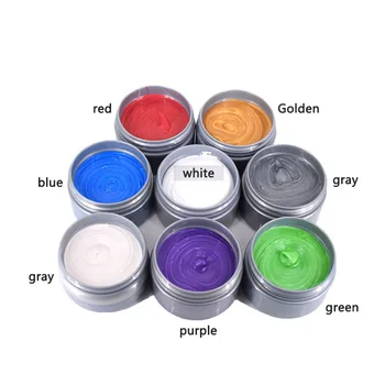 

100g Unisex Hair Color Wax Mud Dye Cream Temporary Modeling Hair Styling Coloring Paste Grandma Grey Green Hair Dye Wax