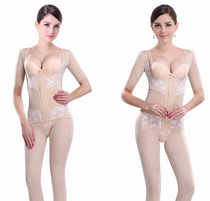 

Women Surgey Recovery Bodysuit Slimming Full Body Shaper Corset Long Sleeves Waist Cincher Tummy Control trainer