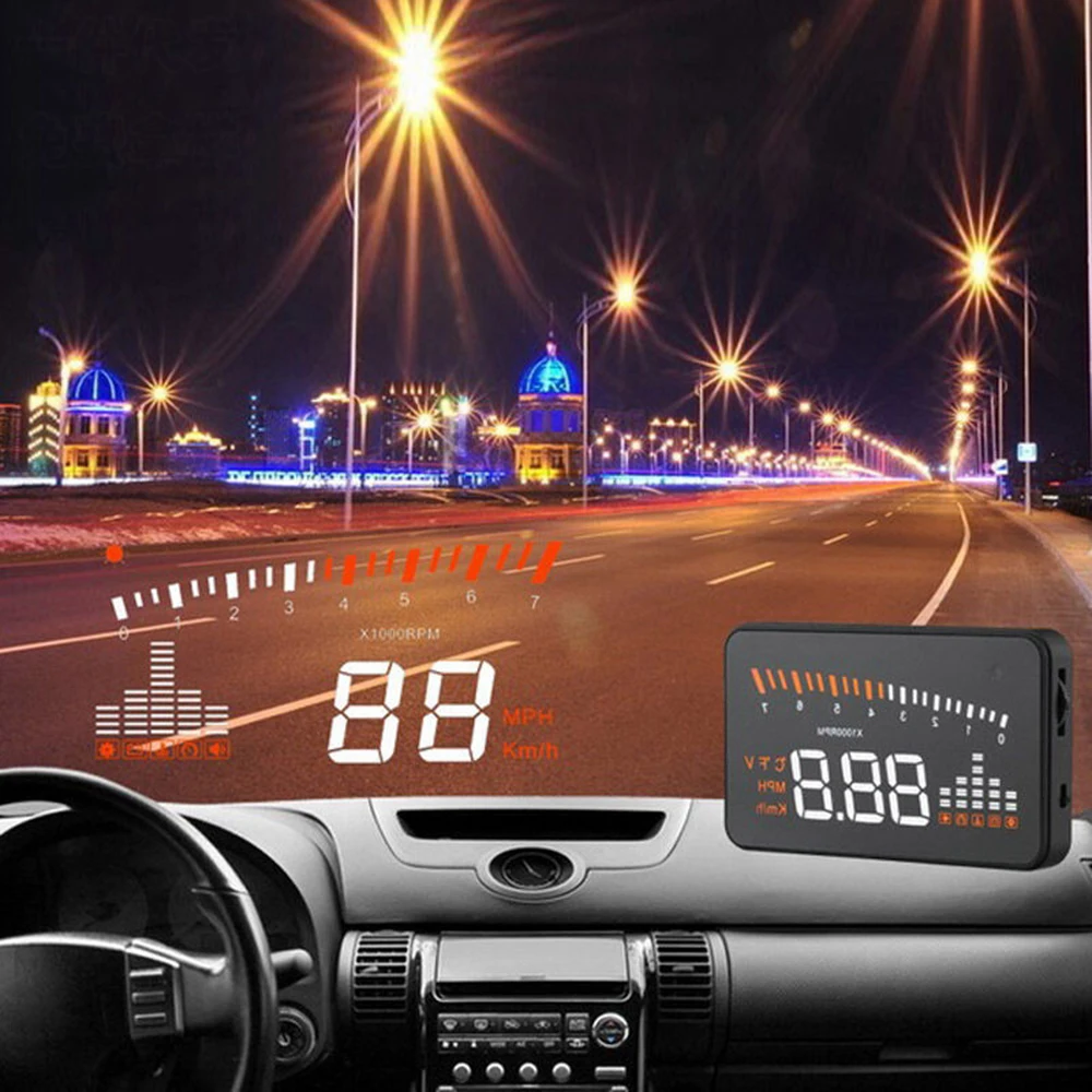 Автомобильный HUD Дисплей OBD II EOBD(система бортовой диагностики, превышения скорости Предупреждение Системы проектор лобовое стекло авто электронный Напряжение сигнализации автомобильные аксессуары