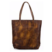 Натуральная воловья Верхняя ручка хозяйственная сумка женская отдых большая вместимость ретро сумки через плечо из натуральной кожи женская сумка