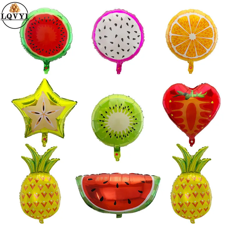 10pcs 18 Fruit Foil Helium Balloon Peach Watermelon Kiwi
