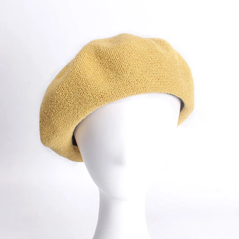 Beret female thin summer Japanese knit hat pure color breathable