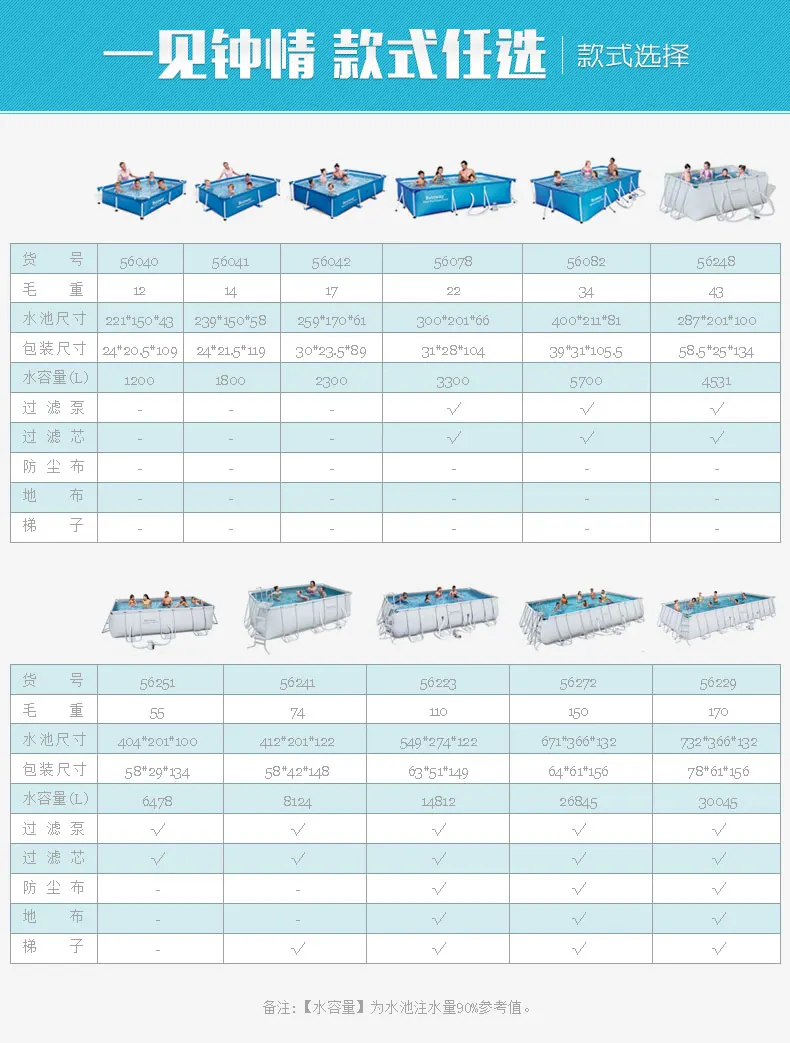 1,32 Bestway 3,66x6,71x56471 m (22'x12'x52 ") power стальная прямоугольная рама бассейн набор с песочным фильтром, лестница безопасности, коврик и крышка