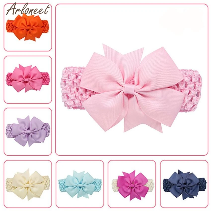 

2019 baby headbands for girls solid Bowknot Hair Accessories For Girls Infant Hair Band 27