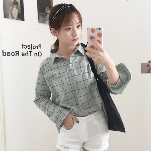 korean checkered polo outfit
