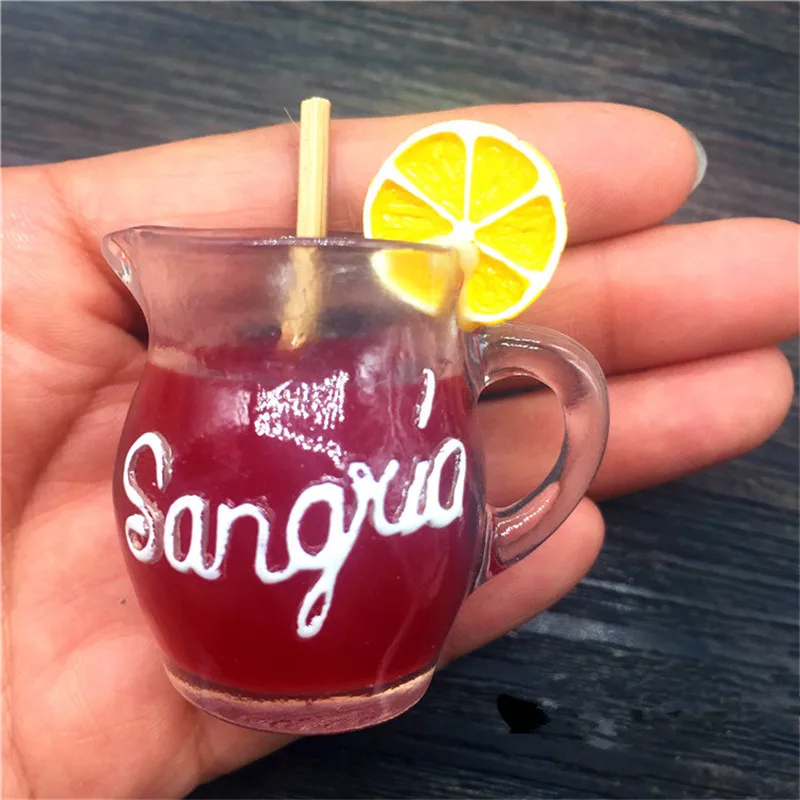 

New Hot 3D Resin Handmade Spain Juice Pot Sang Ria Fridge Magnet Tourist Souvenirs Refrigerator Magnetic Sticker Home Decor