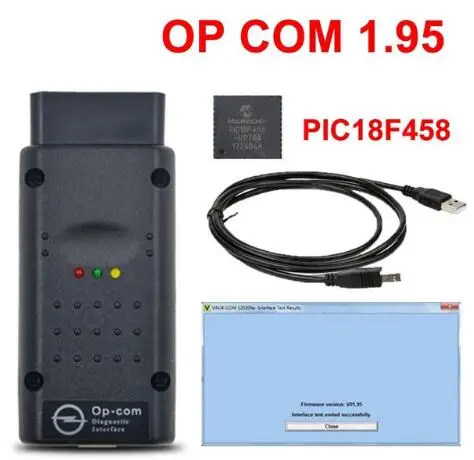 Новейшее качество A++ OBD2 Op-com V1.59/Op Com/Opcom для Opel Scan диагностический инструмент V1.99 с чипом PIC18F458 - Цвет: OP Com V1.95