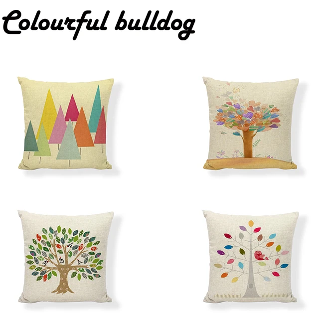 Best Price Colorul Cushion Cover 43*43 cm Stylish Personality Watercolor Illustration Trees Living Room Office Chair Decor Throw Pillowcase Best Price Colorul Cushion Cover 43*43 cm Stylish Personality Watercolor Illustration Trees Living Room Office Chair Decor Throw Pillowcase