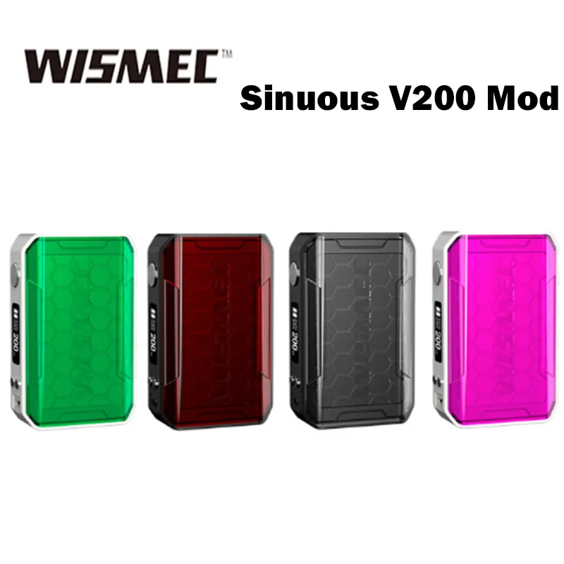 Оригинальный Wismec SINUOUS V200 200 Вт коробка мод Vape питание от 18650 батарея поддержка Amor NSE
