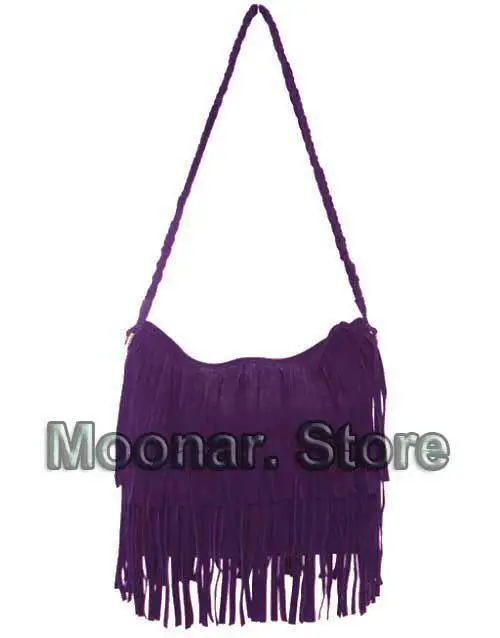 Purple Новые сумки с кисточками женские сумки-мессенджеры Ретро Сумки из искусственной замши сумки через плечо женские кожаные сумки Bolsa Feminina - Цвет: Purple