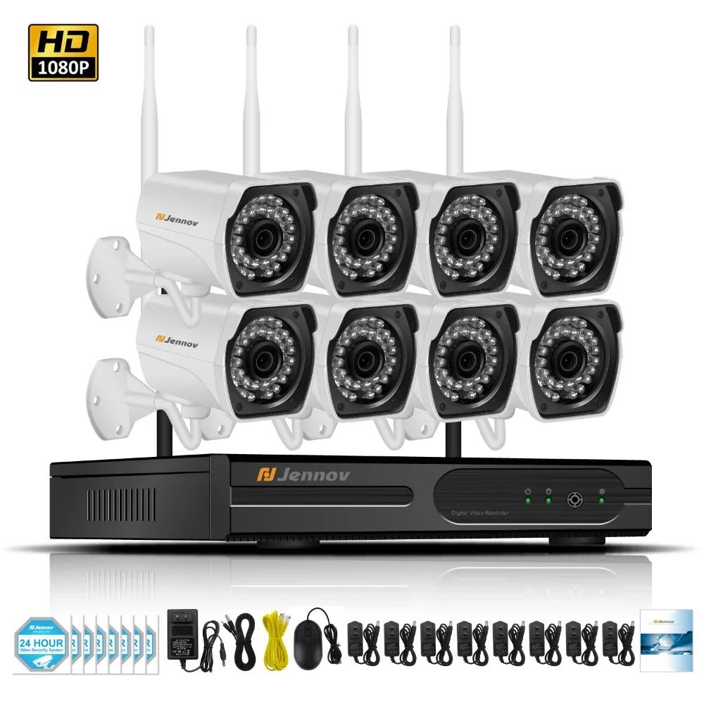 

8CH 2MP CCTV Kit 1080P Home Wireless CCTV Security Camera System With NVR HD Wifi Video Outdoor Surveillance Kit APP Remote View